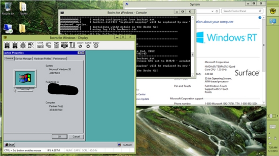 黑客再接再厉:Windows RT上运行Win95
